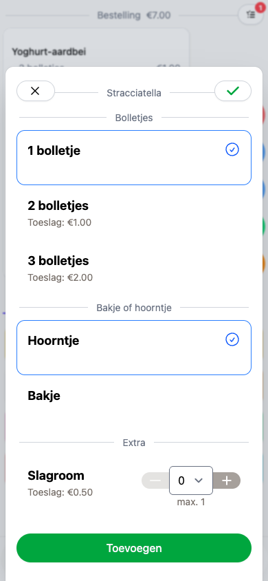 Bolletjes en hoorntje kiezen in 20Tabs